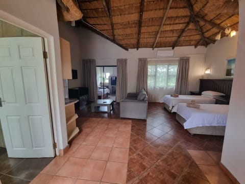 Executive Double Room, 1 Bedroom, Refrigerator & Microwave, Poolside | Living area | Flat-screen TV, fireplace