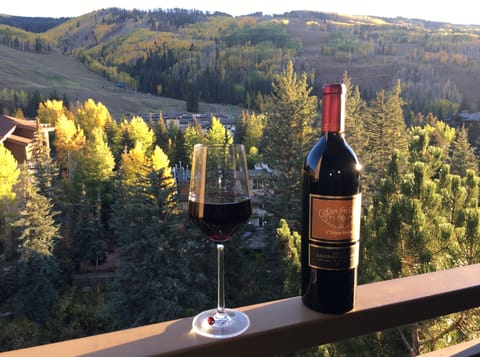 Enjoy a glass of wine from your private balcony 