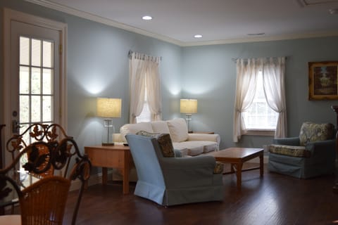 Enjoy the Golf Channel on the 50" TV screen.