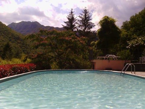 Seasonal outdoor pool, pool umbrellas, sun loungers