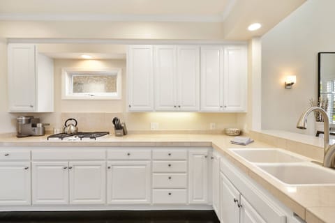 The kitchen is large and well-equiped for the chef in the family!