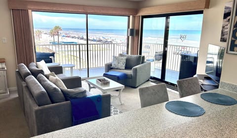 Kitchen open to Living Room with Ocean View