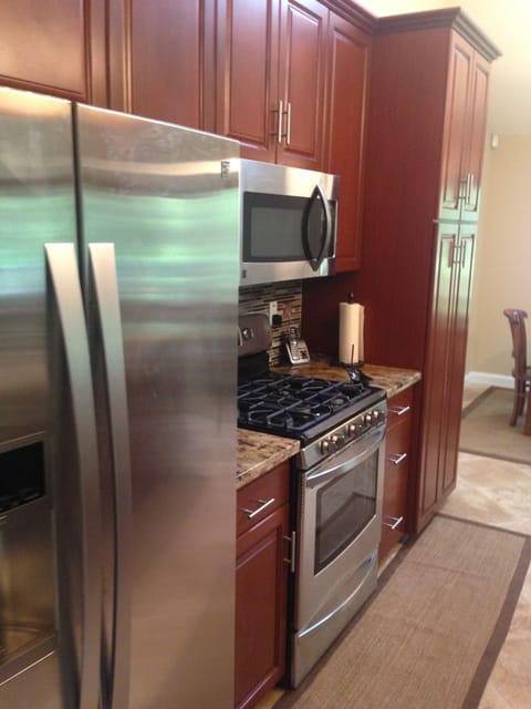 Top of the line stainless steal appliances.