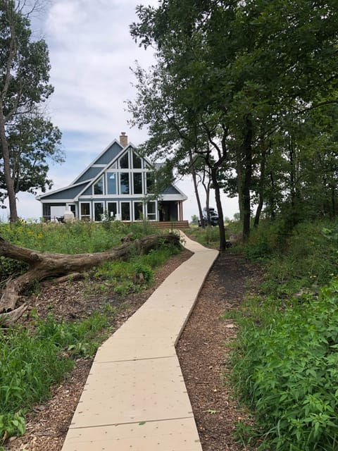 New path to lake and dock.