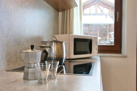 Apartment, 1 Bedroom (Casa Brunnlein 1) | Private kitchen | Fridge, microwave, coffee/tea maker, electric kettle