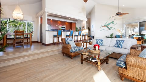 The amazing grand living area as you walk in from the dining area of the lanai.