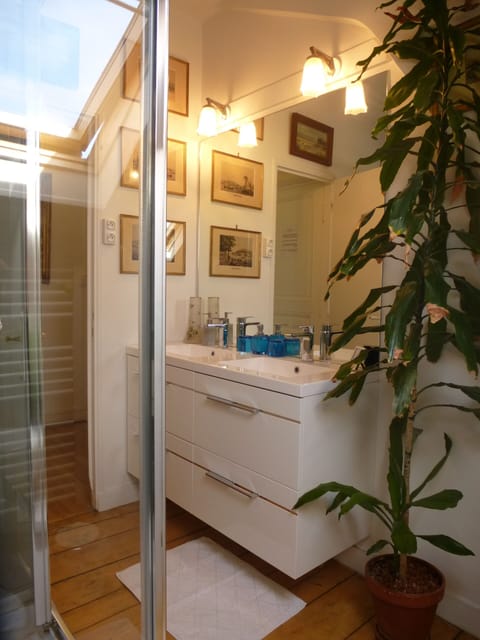 Suite | Bathroom | Hair dryer, towels