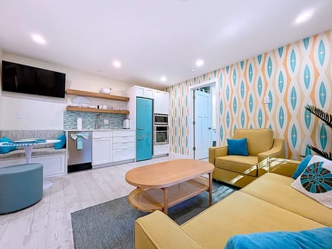 MCM decor in coastal colors