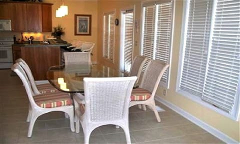Dining Area and Bar/Kitchen, door opens to deck and ocean views!