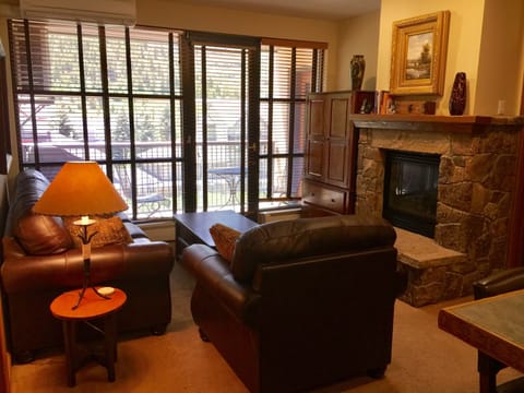 Relax in front of the fire with a view of Beaver Creek mountain!