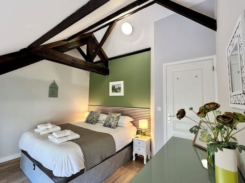 Our Garden Room with beautiful beams and lovely views of the private garden