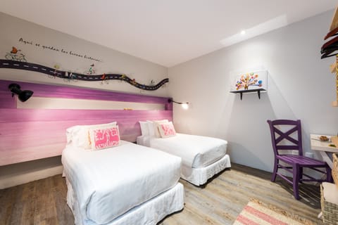 In our Master suites, we can fit 2 individual beds.