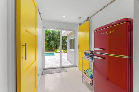 Entry to pool and outdoor dining. 
