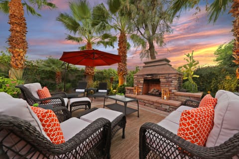 Tranquil fireplace with lounge seating