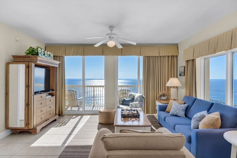 Wrap-around view with nothing but ocean, beach, pier and sky!
