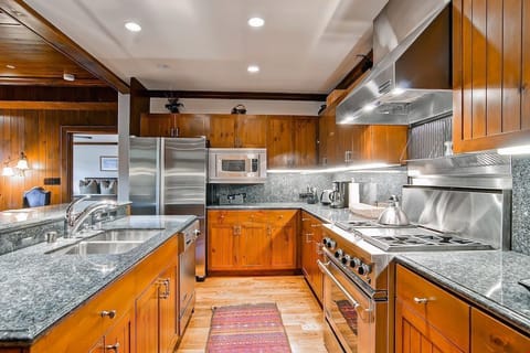 Take advantage of the gourmet, fully-equipped kitchen.