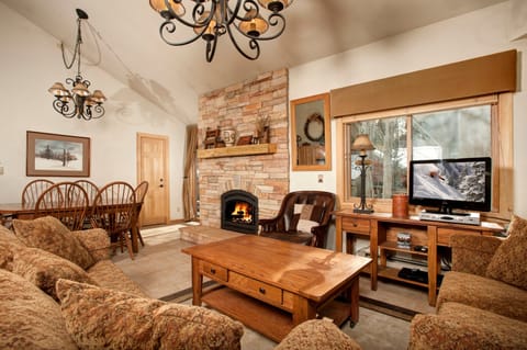 Kick back your feet and relax in the cozy living area.