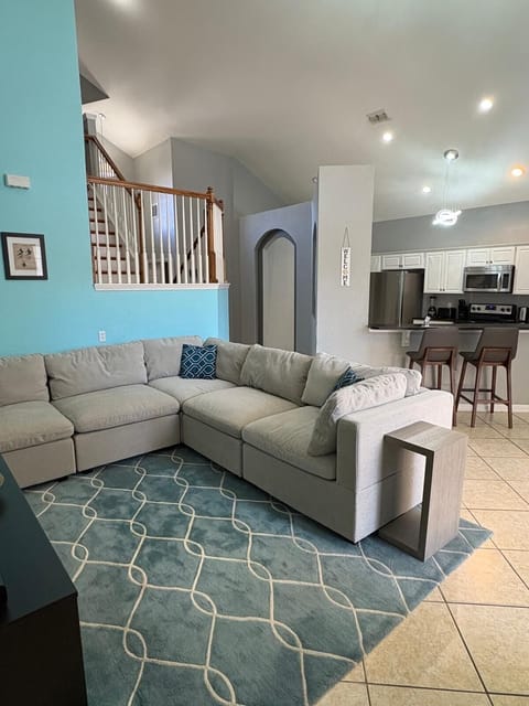 Comfy sofa in living room