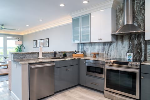 Totally equipped kitchen.