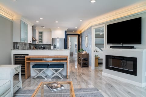 Open concept plan. Fire place for decorative purposes only