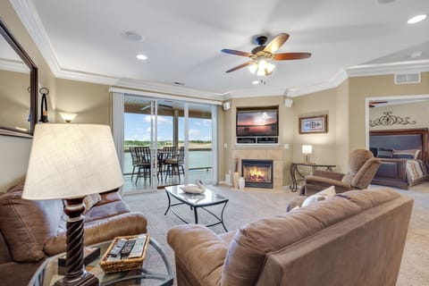 Relax in the comfortable furnishings surrounding the main living area...