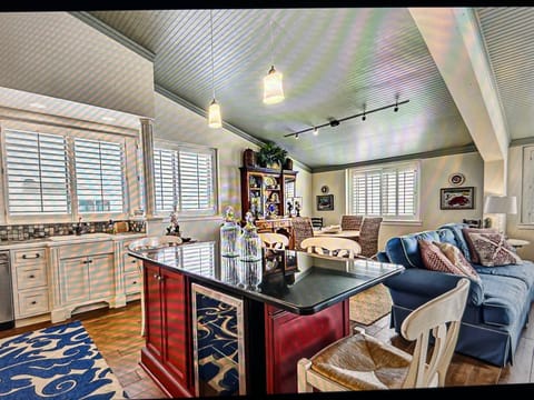 Island, looking toward kitchen sink and dining area.