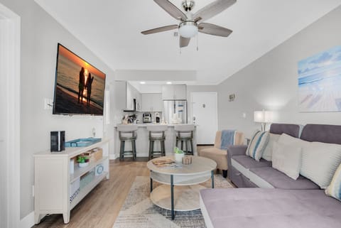 Enjoy a movie on the flat screen TV