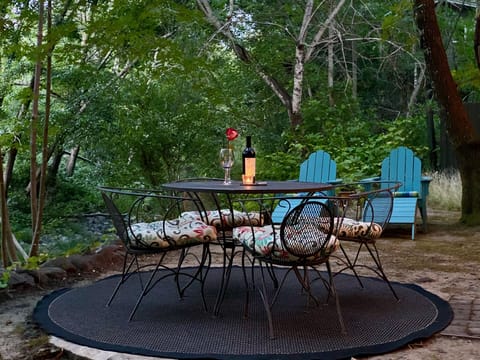 Dine alfresco next to the creek...  with your favorite bottle of wine.
