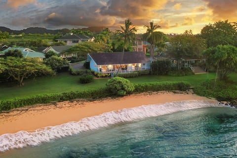 AERIAL SHOT OF HALE KAI WITH SUNSET IN THE BACKGROUND