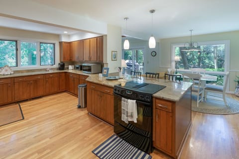 Kitchen with lagoon view