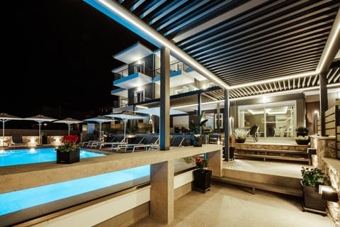 Outdoor pool, open 9:30 AM to 8:30 PM, pool umbrellas, sun loungers