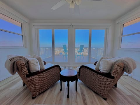 Perfect seating area to watch the east coast sunrise over the beach 