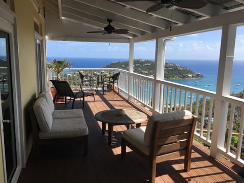 Private wrap around deck with 180 degree views of ocean and sunsets!