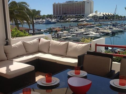 outside dining area with stunning views