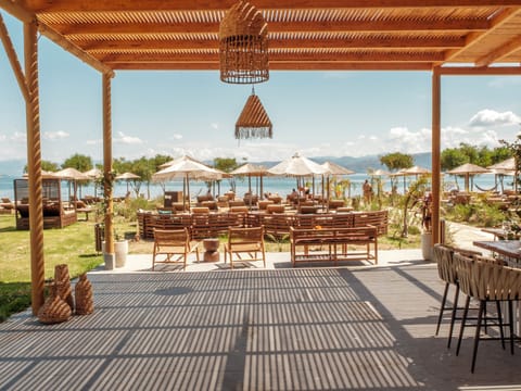 Private beach, beach bar