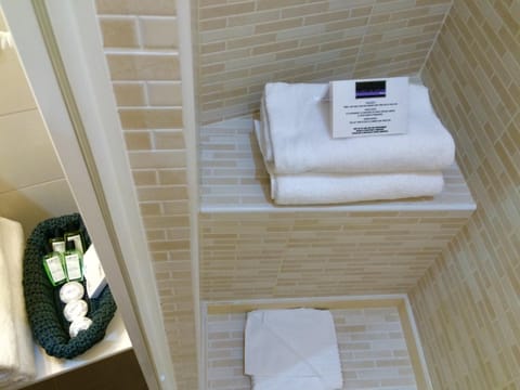 Shower, free toiletries, hair dryer, bidet