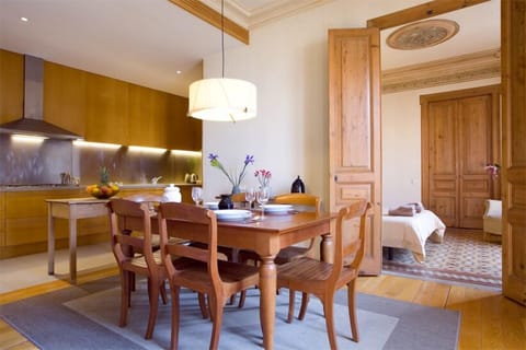 Dinning room, kitchen & main double bedroom.