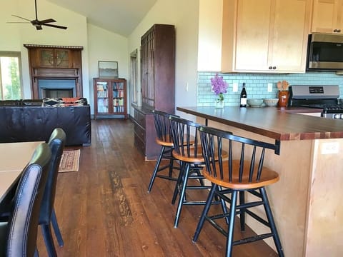 View of breakfast bar towards the living room