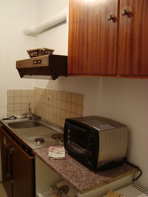 Fridge, oven, stovetop, electric kettle