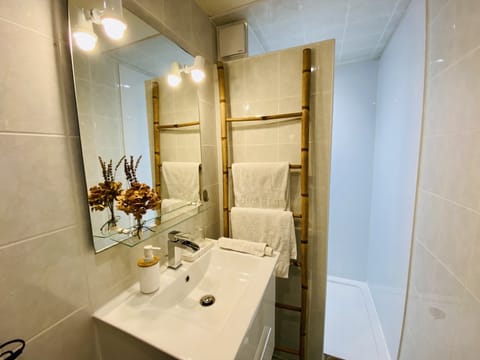 Comfort Double Room, 1 Queen Bed (Ambre) | Bathroom | Shower, hair dryer, towels