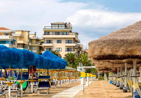 Sun loungers, beach umbrellas