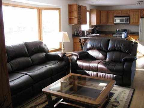 Living Room showing the kitchen in the background.