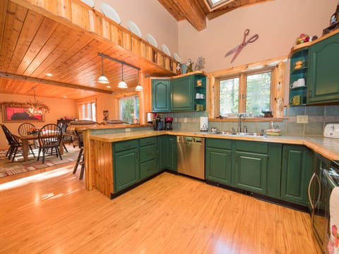 Large Kitchen  with lots of counter tops easy to work in 