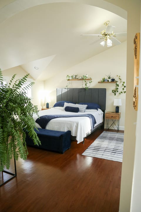 King size bed. 