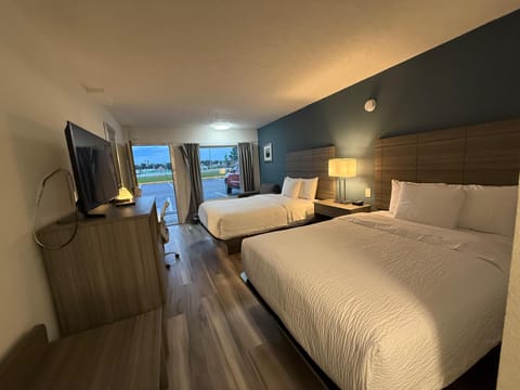 Room, 2 Double Beds, Non Smoking | Individually decorated, individually furnished, desk, laptop workspace