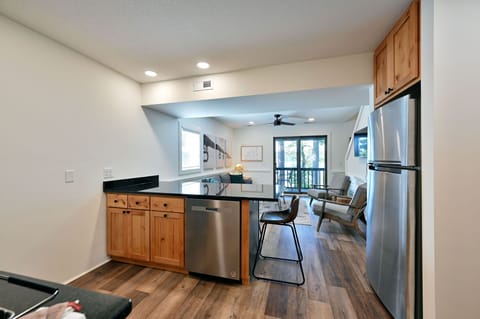 Full kitchen with dining area