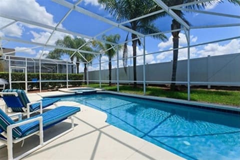 View of Pool & Spa. Fence and shrubs give lots of privacy!