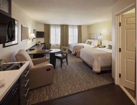 Studio Suite | Premium bedding, desk, blackout drapes, iron/ironing board
