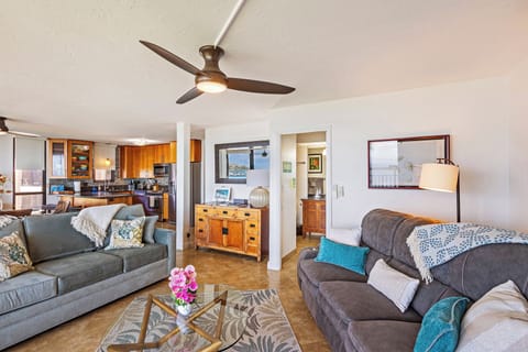 Living room turns into a third bedroom suite at night.