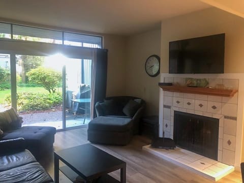 wood burning fireplace